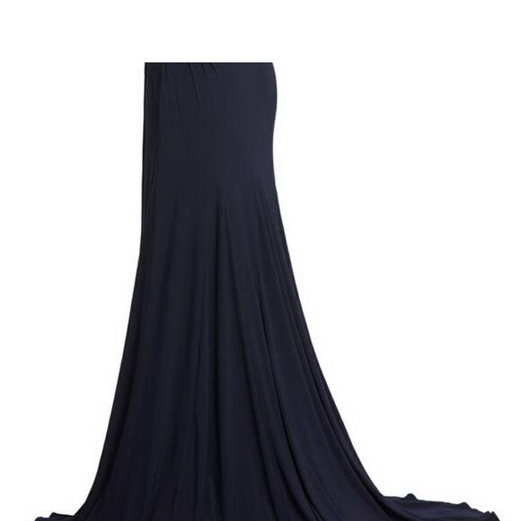 NWT Mac Duggal # 12231 One Shoulder Long Sleeve Jersey Gown - Picture 7 of 13